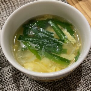 中華味のニラ玉スープ